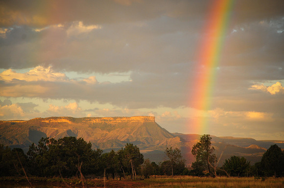 Rainbow and Park Point, Sunrise. Mesa Verde National Park
