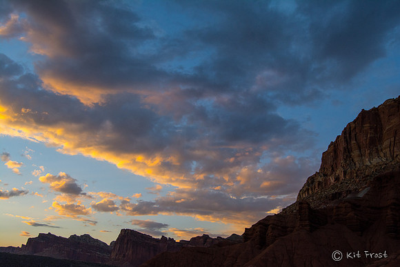 Clouds moving over Capitol Reef National Park
