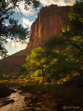 Sulphur Creek, Cottonwoods and Wingate Cliffs