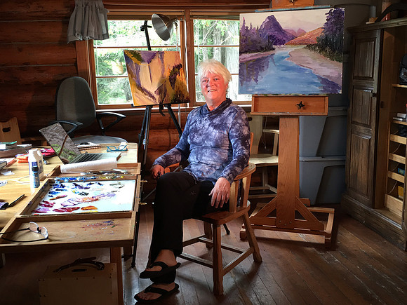 Kit at her residency in Glacier National Park