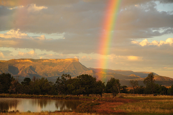 Rainbow and Park Point, Sunrise. Mesa Verde National Park